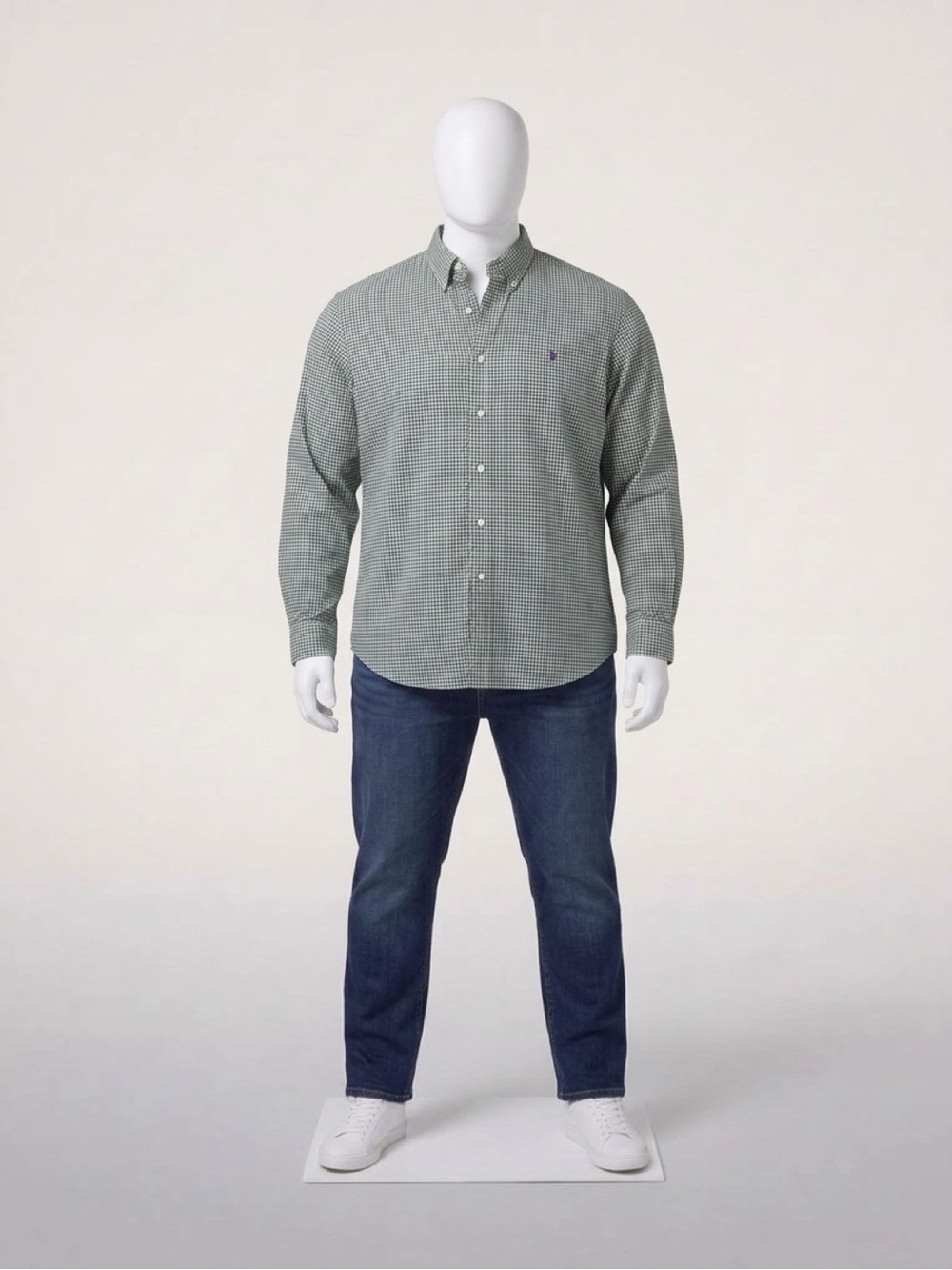 Ralph Lauren Green Micro-Check Button-Down Shirt